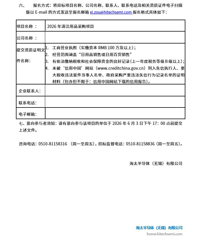 2026年清洁用品采购项目招标布告(图2)